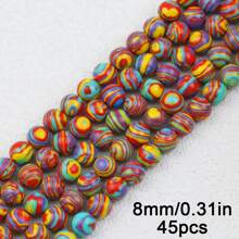 4/6/8/10mm 彩色合成碧玉圆珠，适用于 DIY 珠宝、手链、项链、服装配饰、装饰 - 孔雀石珠 - 查看 48