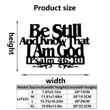 1pc Metal Iron Art Decoration, Bible Verse Wall Hanging, Wall Bedroom Living Room Home Decoration Be Still And Know That I Am God Christian Sign, Suitable For Home Decoration Gifts