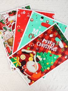 10pcs 6.7*9.8in Birthday Party Gift Bags, Candy Snack Handbags - White - View 1