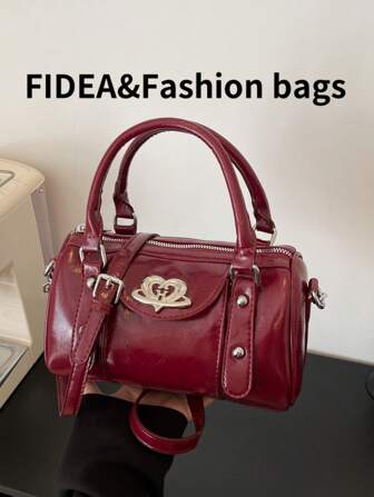 时尚新款女士手提包纯色简约潮流 PU 复古优雅别致多功能适合约会和购物