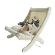 猫床，剑麻猫抓板，猫窝，宠物猫沙发床，猫日光浴椅，窗台猫躺椅 - 米色 - 查看 4