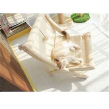 猫床，剑麻猫抓板，猫窝，宠物猫沙发床，猫日光浴椅，窗台猫躺椅 - 米色 - 查看 6