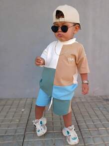 CONJUNTO SHORTS INFANTIL MENINO COLORIDO VERÃO