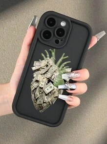1 个货币/金钱心形图案手机壳，适合所有 Apple 型号，是送给朋友、家人和女朋友的最佳礼物 - 彩色 - 查看 6