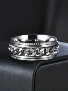 1pc Men's Stainless Steel Gear Spinner Chain Ring, Personalized Bottle Opener Ring For Casual/Street Style Wear - Multicolor - View 24