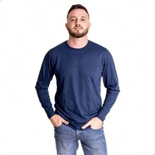 Kit 4 Men's Long Sleeve T-Shirts 100% Cotton Zaroc - 彩色 - 查看 2
