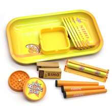15-Piece Rolling Tray Kit, Herb Grinder, Rolling Paper Maker, 3 Pre-Rolled Cone Storage Tubes, Extra Large Tray, 5 Booklets Of Rolling Papers, Ashtray, Perfect Gift For Parties, Holidays And Birthdays - Gift Pack, Mother's Day Gifts. - 彩色 - 查看 4