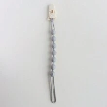 1 件装婴儿硅胶奶嘴夹，采用一体式珠子设计，柔软灵活的奶嘴夹，带纹理，适合男婴和女婴，新生儿必需品