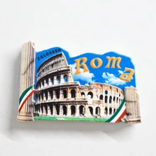 1 pieza Imán para frigorífico del Coliseo Romano, imán para frigorífico de la Torre Inclinada de Pisa, imán para frigorífico de un monumento emblemático de Roma, imán para frigorífico con estilo italiano, imanes decorativos y coloridos para el refrigerador, mejor decoración de cocina