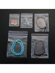 20 bolsas de joyería autosellantes, gruesas y transparentes - Bolsas gruesas para joyería y reliquias culturales para almacenamiento y sellado de joyas y accesorios DIY con PVC antioxidante (X20) - bolsa de almacenamiento de joyas - Ver 3