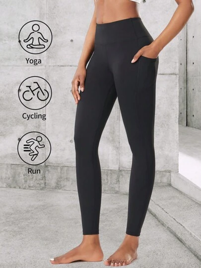 ROYALS MATTINI Summer Workout Women's Yoga Pants, Black Bicycle Pants, Women's Sports Leggings, Women's Sports Pants, Leggings With Pockets, Suitable For Indoor And Outdoor Cycling, Running, Sports. Firm Control, Slimming, Soft And High Elastic Nylon Fabric, Quick Dry Fitness Tight Pants Spring