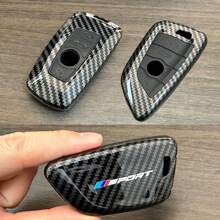 1 Peça Capa de Chave de Carro com Padrão de Fibra de Carbono, Protetor de Chaveiro de Carro para BMW Série 1 3 5 7 2 4 6 X, X1 X3 X5 X6 X4