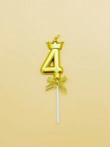 1 件金色和银色皇冠形数字生日蜡烛，可爱公主皇冠蜡烛，适用于新年派对庆祝彩色数字蜡烛、生日蜡烛、生日装饰、生日快乐、蛋糕蜡烛、房间装饰礼物毕业 - 彩色 - 查看 49
