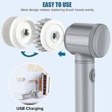 Rechargeable Electric Cordless Cleaning Brush Spin Scrubber Turbo Scrub Cleaner