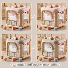 1pc Baby Penguin Shaped Rattle Drum Toy With Beads And Shape Matching, Educational & Developmental Toy For Infant Daily Use