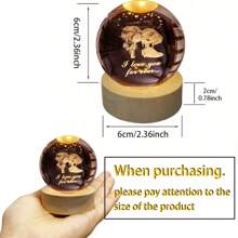 1 Piece 创意3D水晶球小夜灯 直径6cm 秋冬雪人系列 情人节情侣系列 浪漫爱心 激光内雕 圣诞树 雪人 水晶球生日礼物 圣诞装饰 派对装饰 节日装饰 周年纪念礼物 家居装饰小夜灯 送给爱人 送女朋友送男朋友礼物 适用于节日装饰 展示柜 办公桌 - 彩色 - 查看 15