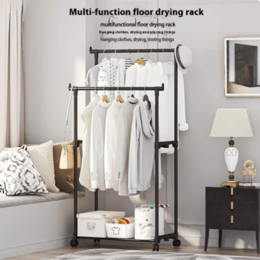 LINMEX Double Clothes Storage Rack - ブラック - チェックする 1