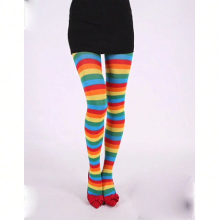 Women's Pantyhose Christmas Striped Style High Waist Bag Foot Slim Fit Comfortable All-Match Base Socks - Nhiều màu - Xem 1