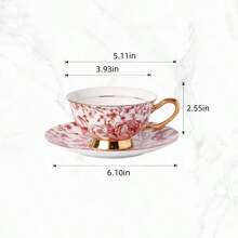 High-End Elegant Coffee Cup And Saucer Set, Luxurious Design For Afternoon Tea, Newlywed Gift Box Back To School - Multicolor - View 2