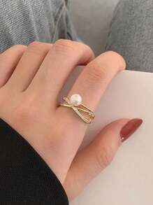 1 件创意金属心形弹力绳，配 CCB 珠可调节戒指和心形吊坠，时尚 - 彩色 - 查看 5