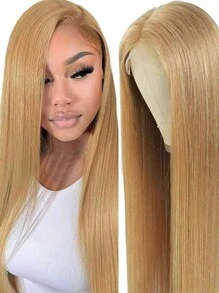 Eulisi 13x6 Straight Lace Front Wigs Human Hair Honey Blonde Wig Human Hair 180 Density Blonde Lace Front Wigs Human Hair 27# Colored Glueless Wigs Human Hair Pre Plcuked With Baby Hair Halloween Costumes - S27 - View 3