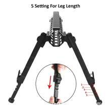 6-9 英寸 V9 两脚架，带 5 个可调节高度位置，适用于 M-Lok 导轨 - 黑色 - 查看 7