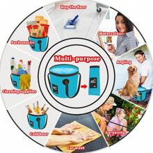 2 Pack Collapsible Bucket 5 Gallon, Folding Portable Wash Basin For Fishing Camping Washing Travelling Outdoor Gardening Hiking(20L)-Available In Two Colors - Blue - View 5