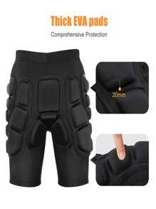 1pc Thick Foam Sport Hip Protector For Boyfriend Style Men, Anti-Collision & Shock-Absorbing, Black, For Skiing, Ice Skating, Roller Skating Ski Outfits - Black - View 5