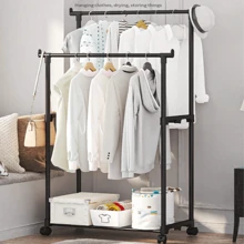 LINMEX Double Clothes Storage Rack - ブラック - チェックする 3