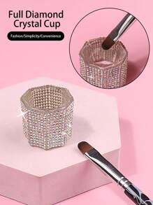 klimonla 1 件高脚钻石水晶玻璃杯、亚克力洗笔杯、液体托盘、透明碗、指甲油架、容器、设备和工具 - 彩色 - 查看 1