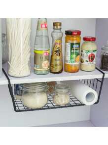 Bottom Hanging Basket Storage Rack Household Artifact Multifunctional Partition Rack - 黑色 - 查看 3