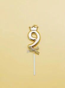 1 件金色和银色皇冠形数字生日蜡烛，可爱公主皇冠蜡烛，适用于新年派对庆祝彩色数字蜡烛、生日蜡烛、生日装饰、生日快乐、蛋糕蜡烛、房间装饰礼物毕业 - 彩色 - 查看 27