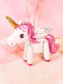 3D Cartoon Unicorn & Pony Helium Balloon For Birthday Party Decorations - Multicolor - View 4