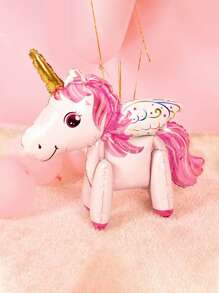 3D Cartoon Unicorn & Pony Helium Balloon For Birthday Party Decorations - Multicolor - View 3