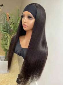 Straight Headband Wigs Natural Color 150% Density Headband Wig Human Hair Straight Brazilian Virgin Human Hair Headband Wigs For Women Glueless None Lace Front Human Hair Wigs