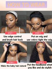 Straight Headband Wigs Natural Color 150% Density Headband Wig Human Hair Straight Brazilian Virgin Human Hair Headband Wigs For Women Glueless None Lace Front Human Hair Wigs