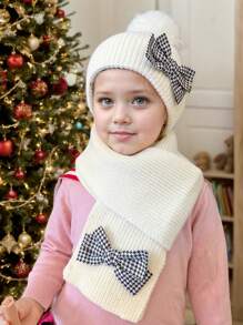 1Set Girls Kids Glitter Butterfly Knitted Hat And Scarf 2pcs Set - 2 Pcs - View 18
