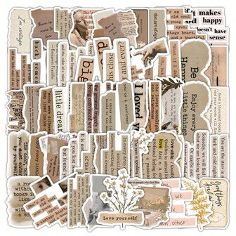 50pcs Vintage Inspiring English Cartoon Stickers For Water Bottles, Notebooks, Laptop Cases, Suitcases, Guitars, Waterproof Decorative Stickers,School Supplies,Back To School