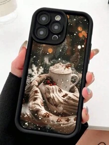 Apple Winter 1 件装厚防震、防指纹全身手机壳，带雪花饮料图案，适用于 iPhone - 彩色 - 查看 2