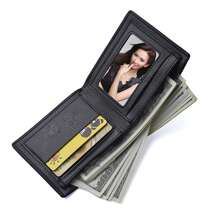 New Men's Wallet, Short Bifold Wallet, Business Casual Horizontal Wallet