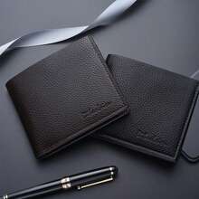 New Men's Wallet, Short Bifold Wallet, Business Casual Horizontal Wallet