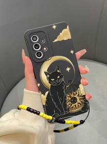 1 件 TPU 哑光爪印猫图案手机壳适用于 Apple、A/S 系列、Redmi Note、OPPO A/Reno、INFINIX 系列，2 种随机相机孔样式 - 彩色 - 查看 3