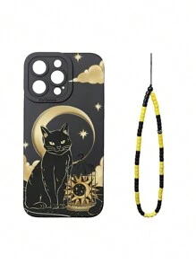 1 件 TPU 哑光爪印猫图案手机壳适用于 Apple、A/S 系列、Redmi Note、OPPO A/Reno、INFINIX 系列，2 种随机相机孔样式 - 彩色 - 查看 6