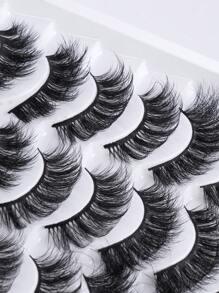 MAGEFY 48 对 D 卷长浓密蓬松假睫毛仿貂皮睫毛，6 种款式混合朋友分享套餐，3D 假睫毛俄罗斯浓密睫毛假睫毛戏剧性凌乱貂皮睫毛 - 濃密款 - 查看 8