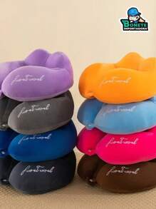 Cotton Neck Pillow/Cervical Travel Pillow With Zipper - 愛旅行 藏青色 - 查看 11