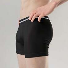 Box Wear Kit Of 4 Men's Microfiber Boxer Briefs, Adjustable To The Body, Comfortable And Does Not Form Pills - 黑色 - 查看 2