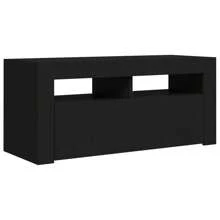 Sleek Black TV Cabinet 90x35x40 Cm Modern Entertainment Unit With Storage - Black - View 6