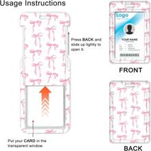 1 Bộ Đựng Thẻ ID Có Cuộn Có Thể Thu Vào, Nơ Hồng Dễ Thương Và Dây Đeo Có Thể Tháo Rời Màu Hồng Cherry, Phụ Kiện Văn Phòng Cho Phụ Nữ, Đồ Dùng Học Tập, Quay Trở Lại Trường Học - Nhiều màu - Xem 8