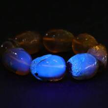 1pc Naturally Shaped Resin Bracelet, Resembling Natural Amber, Contains Visible Water Grass, Changes Color Under Ultraviolet Light, Ideal As Festival Gift Or Daily Wear - A - View 2