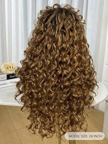 Tóc giả nữ xoăn 24 inch Tóc giả vàng vải lanh gợn sóng Tóc giả dài xoăn tổng hợp. Tóc giả chịu nhiệt tổng hợp Tóc giả xoăn bồng bềnh có mái Tóc giả màu vàng ombre 18 inch bằng sợi hóa học Tóc giả mái được sử dụng hàng ngày Dễ đội Thân thiện với người mới bắt đầu Tóc giả xoăn bồng bềnh lớn Thích hợp cho Halloween và nhập vai - Vàng lanh - Xem 6